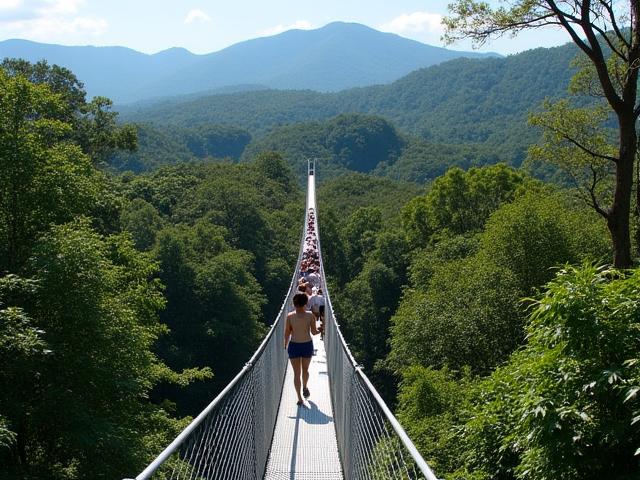 Abenteuerlicher Canopy Walk hoch über den Baumwipfeln