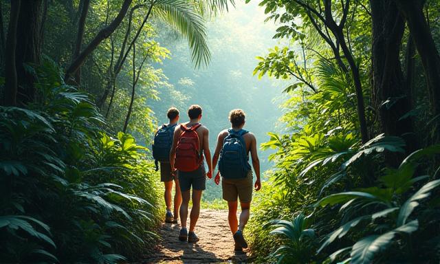 Wanderer im dichten Dschungel