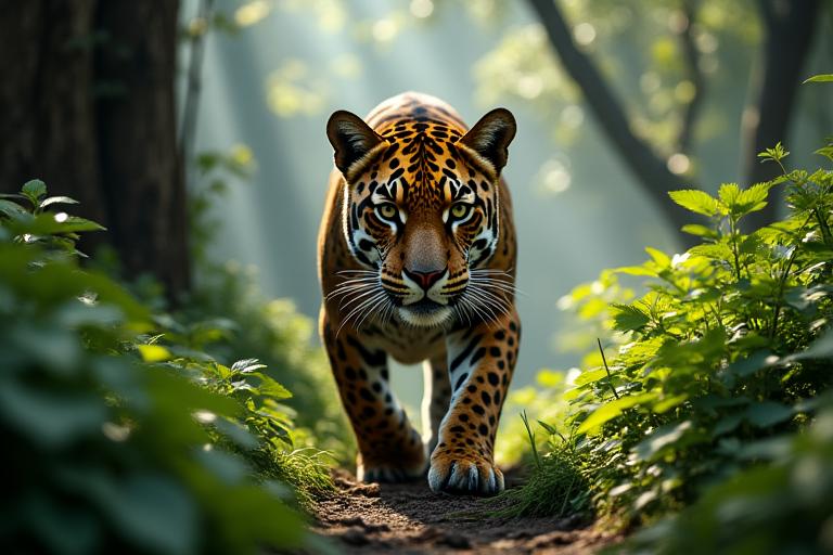 Ein Jaguar in einem unberührten Regenwald